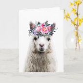 Adorable Alpaca, Geburtstag Karte (Gelbe Blume)