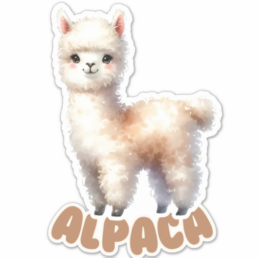 Adorable Alpaca - Kinderzimmer Aufkleber (Vorderseite)