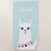 Adorable Alpaca Personalisiert Kinder Strandtuch (Vorderseite)