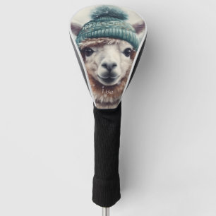 Adorable Alpaka mit blauen Mützen Golf Headcover