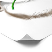 Adorable American Fuzzy Lop Rabbit mit rosa Tulip Poster (Ecke)