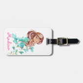 Adorable American Mermaid Girls Gepäckanhänger (Vorderseite horizontal)