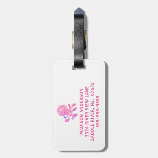 Adorable American Mermaid Girls Gepäckanhänger (Rückseite vertikal)