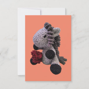 Adorable Amigurumi Crochet Horse Notecard!! Mitteilungskarte
