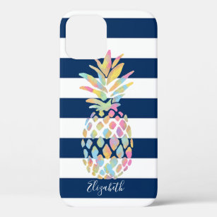 Adorable Ananas, Navy Blue Streifen Personalisiert Case-Mate iPhone Hülle