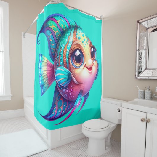 "Adorable Angelfish Splash" Duschvorhang (Beispiel)