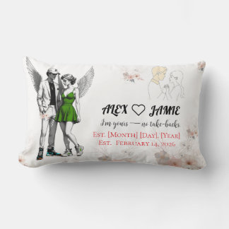 Adorable Angels Holding Hands Throw Pillow Lendenkissen