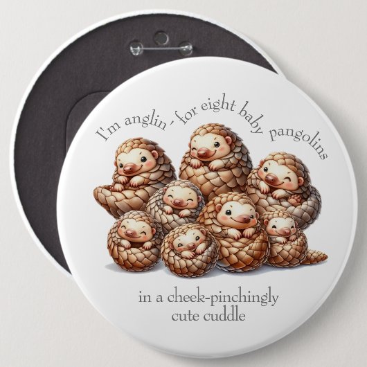 Adorable Anglin" für 8 Niedliche Pangoline Button (Vorne & Hinten)