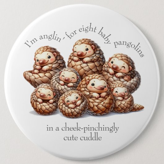 Adorable Anglin" für 8 Niedliche Pangoline Button (Vorderseite)