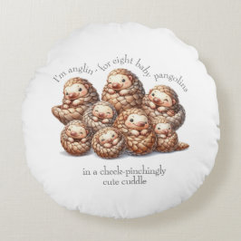 Adorable Anglin" für 8 Niedliche Pangoline Rundes Kissen