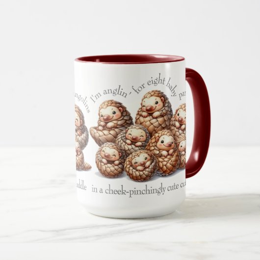 Adorable Anglin" für 8 Niedliche Pangoline Tasse (VorderseiteRechts)