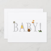 Adorable Animal Baby Dusche Vielen Dank Note Card Mitteilungskarte (Vorne/Hinten)