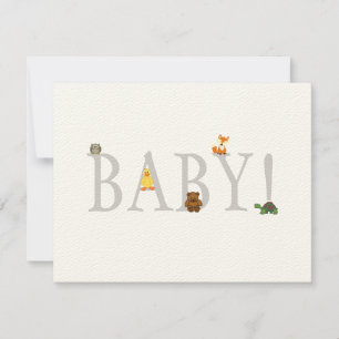 Adorable Animal Baby Dusche Vielen Dank Note Card Mitteilungskarte