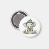 Adorable Animal Christmas Series Baby Elephant Magnet (Vorderseite/Rückseite)