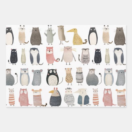 Adorable Animal Collection Geschenkpapier Set (Vorderseite 2)