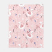 Adorable Animal Swan Lake Botanical Kids Fleecedecke (Vorderseite)