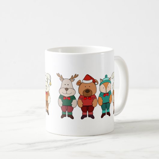 Adorable animals ready for winter kaffeetasse (VorderseiteRechts)