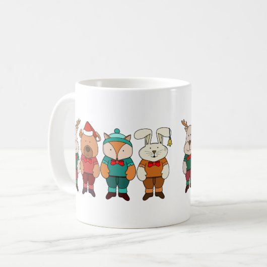 Adorable animals ready for winter kaffeetasse (Vorderseite Links)