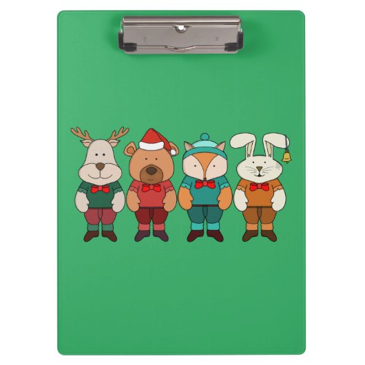 Adorable animals ready for winter klemmbrett (Vorderseite)