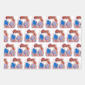 Adorable Anime Boy and Girl Red Hearts Geschenkpapier Set (Vorderseite 3)