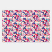 Adorable Anime Boy and Girl Red Hearts Geschenkpapier Set (Vorderseite)