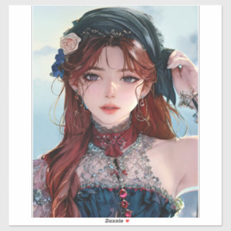 Adorable Anime Girl Laptop Case Aufkleber