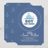 Adorable Anker Boy Baby Dusche Einladung (Vorne/Hinten)