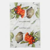 Adorable Anna's Hummingbird auf der Berry Bush Handtuch (Vertikal)