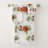 Adorable Anna's Hummingbird über Berry Bush Badhandtuch Set (Insitu)