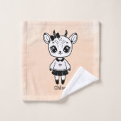 Adorable Antelope Girl - Niedliches Doodle Design Badhandtuch Set (Waschlappen)