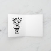 Adorable Antelope Girl - Niedliches Doodle Design Dankeskarte (Innenseite)