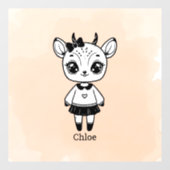 Adorable Antelope Girl - Niedliches Doodle Design Fensteraufkleber (Blatt)