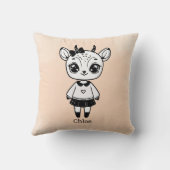 Adorable Antelope Girl - Niedliches Doodle Design Kissen (Rückseite)
