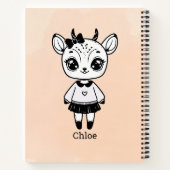Adorable Antelope Girl - Niedliches Doodle Design Notizblock (Rückseite)