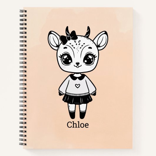 Adorable Antelope Girl - Niedliches Doodle Design Notizblock (Vorderseite)
