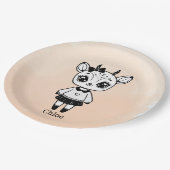 Adorable Antelope Girl - Niedliches Doodle Design Pappteller (Schrägansicht)