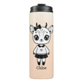 Adorable Antelope Girl - Niedliches Doodle Design Thermosbecher (Vorderseite)