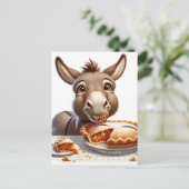 Adorable Apple Pie Donkey Postkarte (Stehend Vorderseite)