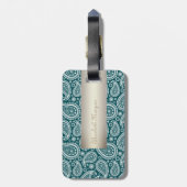 Adorable Aquamarin Blue and White Paisley Personal Gepäckanhänger (Rückseite vertikal)