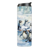 Adorable Aquarellpinguine auf Eis Thermosbecher (Nach links gedreht)