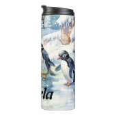 Adorable Aquarellpinguine auf Eis Thermosbecher (Nach rechts gedreht)