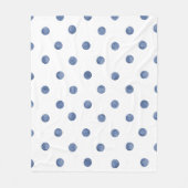 Adorable Aquarellpolka dots l Blau-Weiß Fleecedecke (Vorderseite)