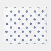 Adorable Aquarellpolka dots l Blau-Weiß Fleecedecke (Vorderseite (Horizontal))
