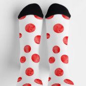 Adorable Aquarellpolka dots l Rot-Weiß Socken (Oben)