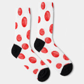 Adorable Aquarellpolka dots l Rot-Weiß Socken (Rechts)
