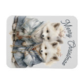 Adorable Artic Foxes Holiday XL Magnet (Horizontal)