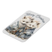 Adorable Artic Foxes Holiday XL Magnet (Linke Seite)
