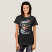 Adorable Astronaut Cat Kitty Illustration T-Shirt (Vorne ganz)