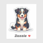 Adorable Aussie Shepherd Puppy - Pastel Art Aufkleber (Blatt)