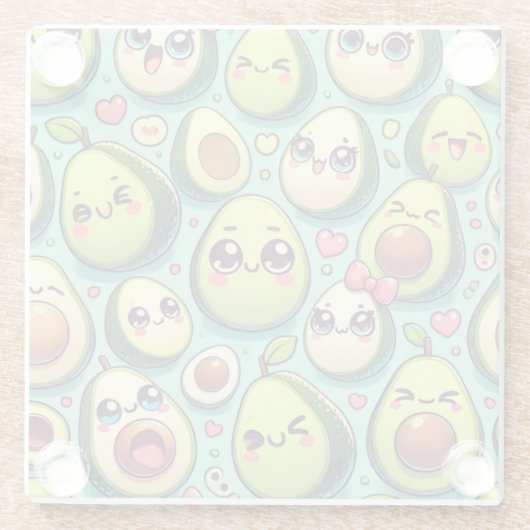 Adorable Avocados Glasuntersetzer (Rückseite)